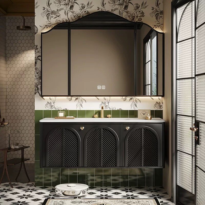 Home Bathroom Vanity Combo - خزانة حمام فاخرة من الخشب بتصميم