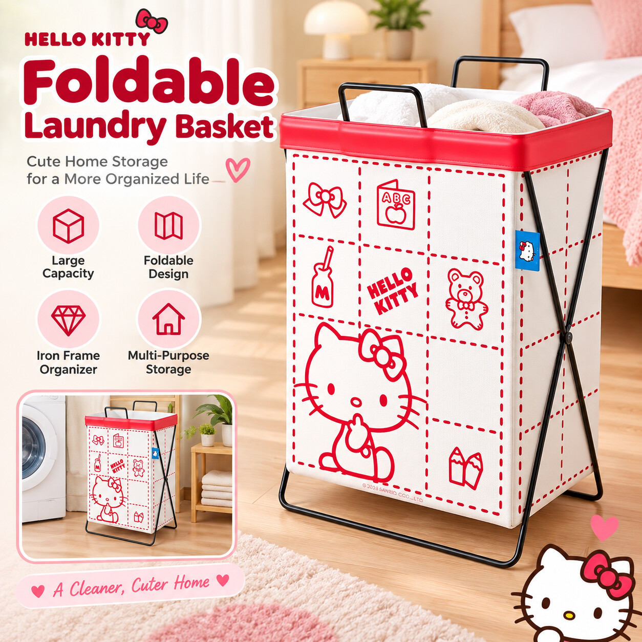 سلة غسيل كبيرة بإطار فولاذي بت - مراجعة Home Edit Bathroom Storage وسعره
