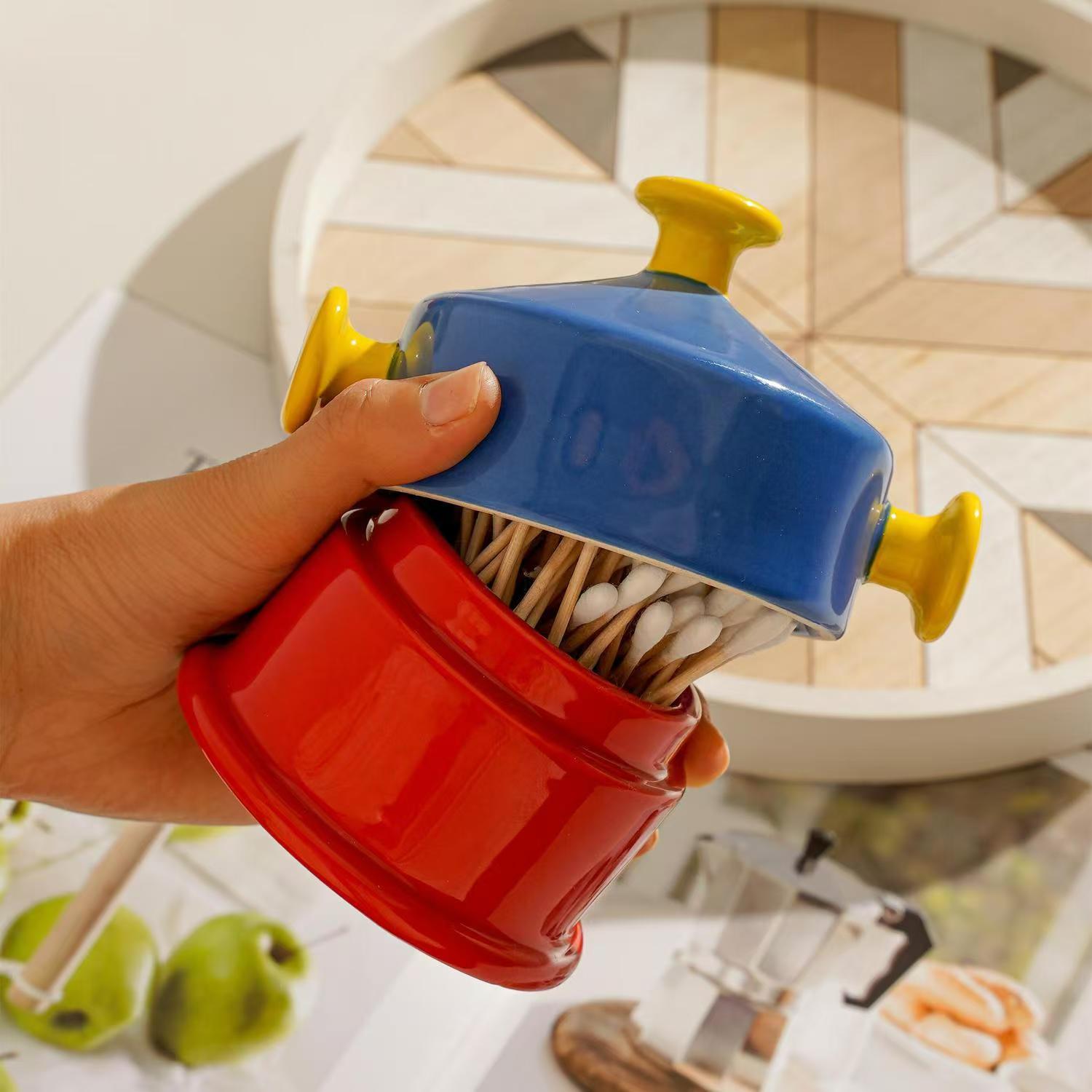 حامل أعواد الأسنان الخزفية بتص - مراجعة Home Bathroom Organizer وسعره